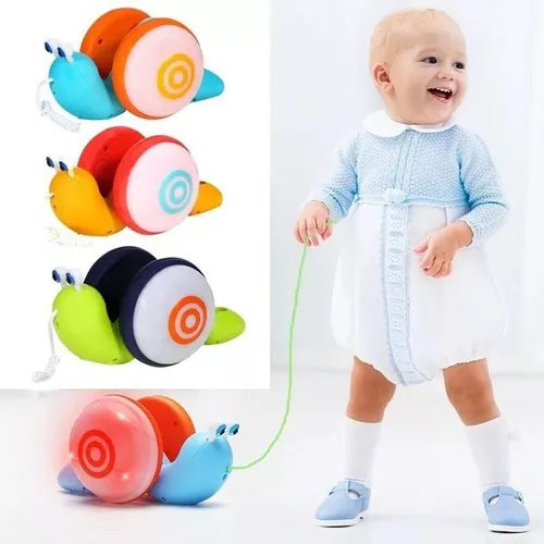 Juguete de arrastre Niños Caracol LED