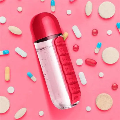 BOTELLA PARA AGUA CON PASTILLERO